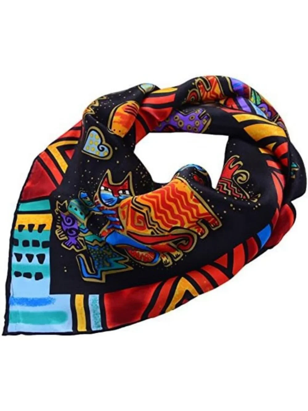 Silk Square Scarf with Van Gogh Art Print | Elegant Women's Fashion Accessory
